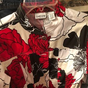 Red black and white floral jacket (Size1)